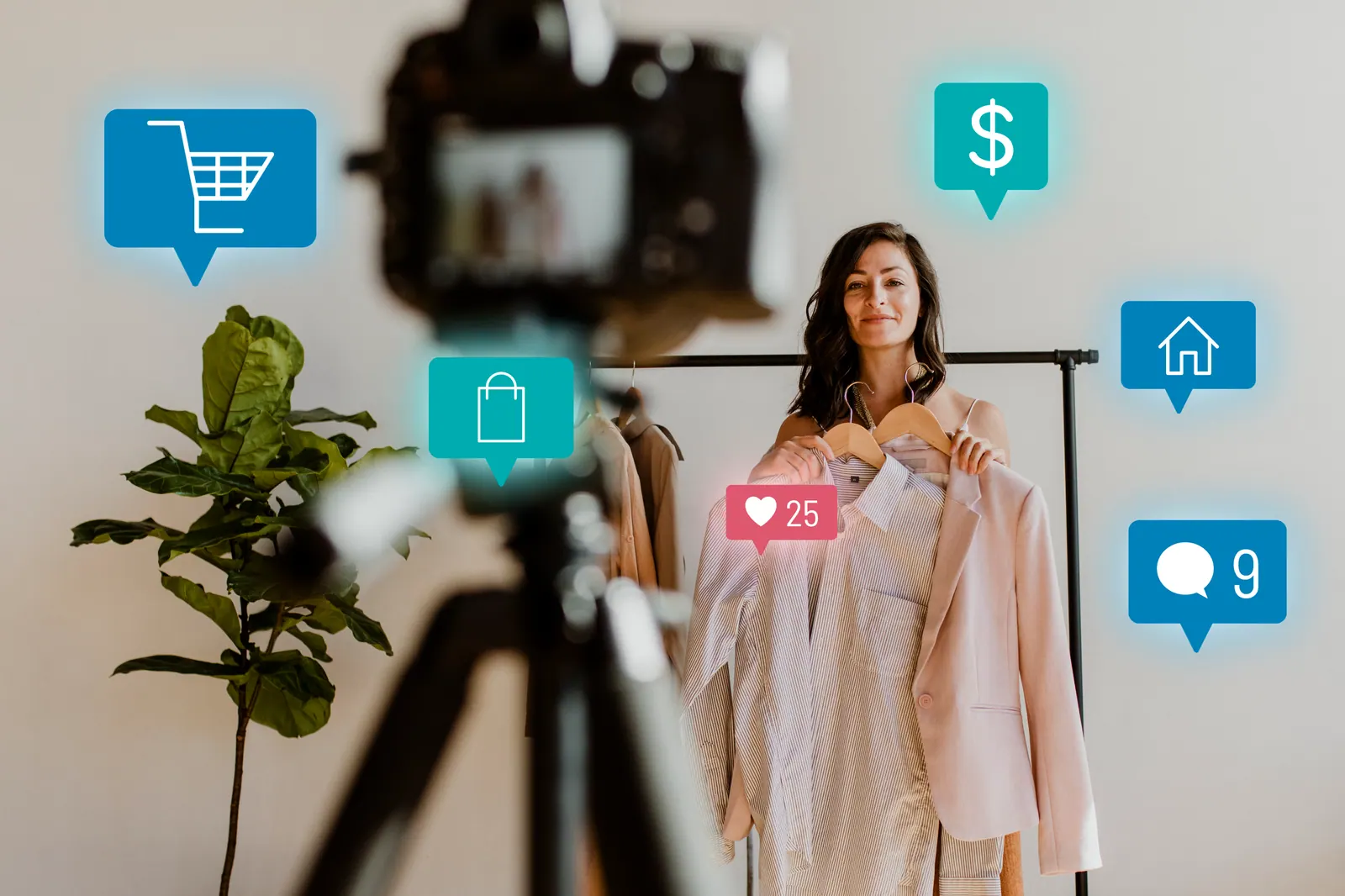 Abstract representation of composable commerce blocks fitting together for retail